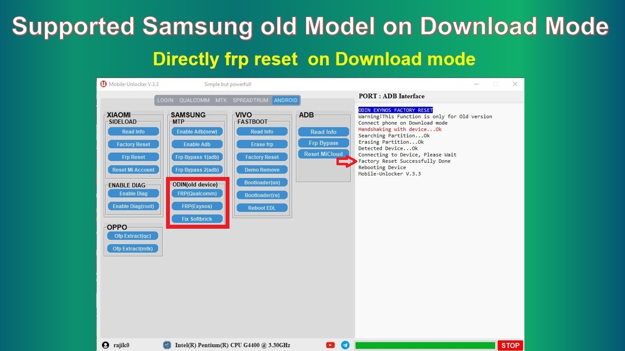 Mobile Unlocker for factory reset frp reset